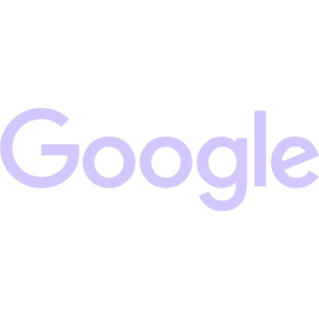 The image features the Google logo in a light purple color on a transparent background, subtly reminiscent of construction themes with its structured simplicity.